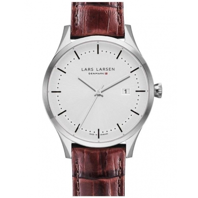 Lars Larsen 119-Silver/Brown Croco-5183936