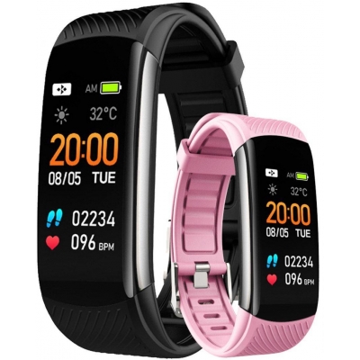 Smartband Rubicon CZARNY RNCE59-5+ Pasek Różowy-71501