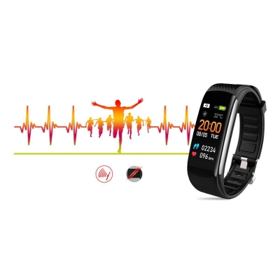 Smartband Rubicon CZARNY RNCE59-5+ Pasek Różowy-71507