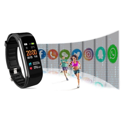 Smartband Rubicon CZARNY RNCE59-5+ Pasek Różowy-71509