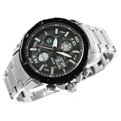 Zegarek Męski Perfect A8026B-4 Dual Time Iluminacja i Fluorescencja-76762