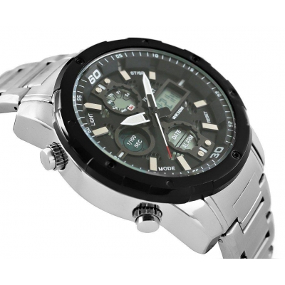 Zegarek Męski Perfect A8026B-4 Dual Time Iluminacja i Fluorescencja-76763
