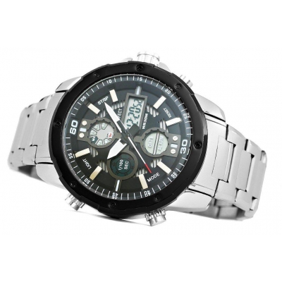 Zegarek Męski Perfect A8026B-4 Dual Time Iluminacja i Fluorescencja-76764