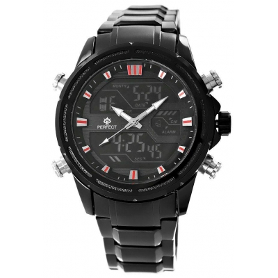 Zegarek Męski Perfect A8027-3 Dual Time Iluminacja-76776