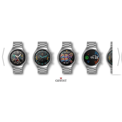 Smartwatch Giewont GW440-4 Srebrny + Pasek Czarny Silikonowy-84783