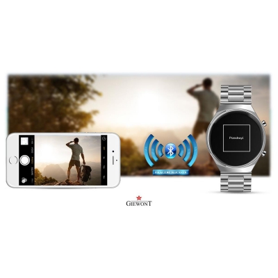 Smartwatch Giewont GW440-4 Srebrny + Pasek Czarny Silikonowy-84790