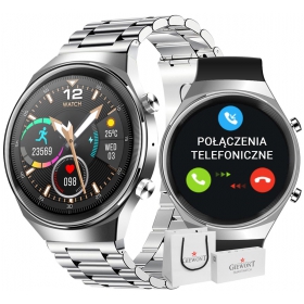 Smartwatch Giewont GW440-4 Srebrny + Pasek Czarny Silikonowy-85229