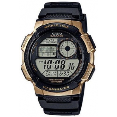 CASIO Mod. WORLD TIME ILLUMINATOR - 5 Alarms, 10 Year battery -90511